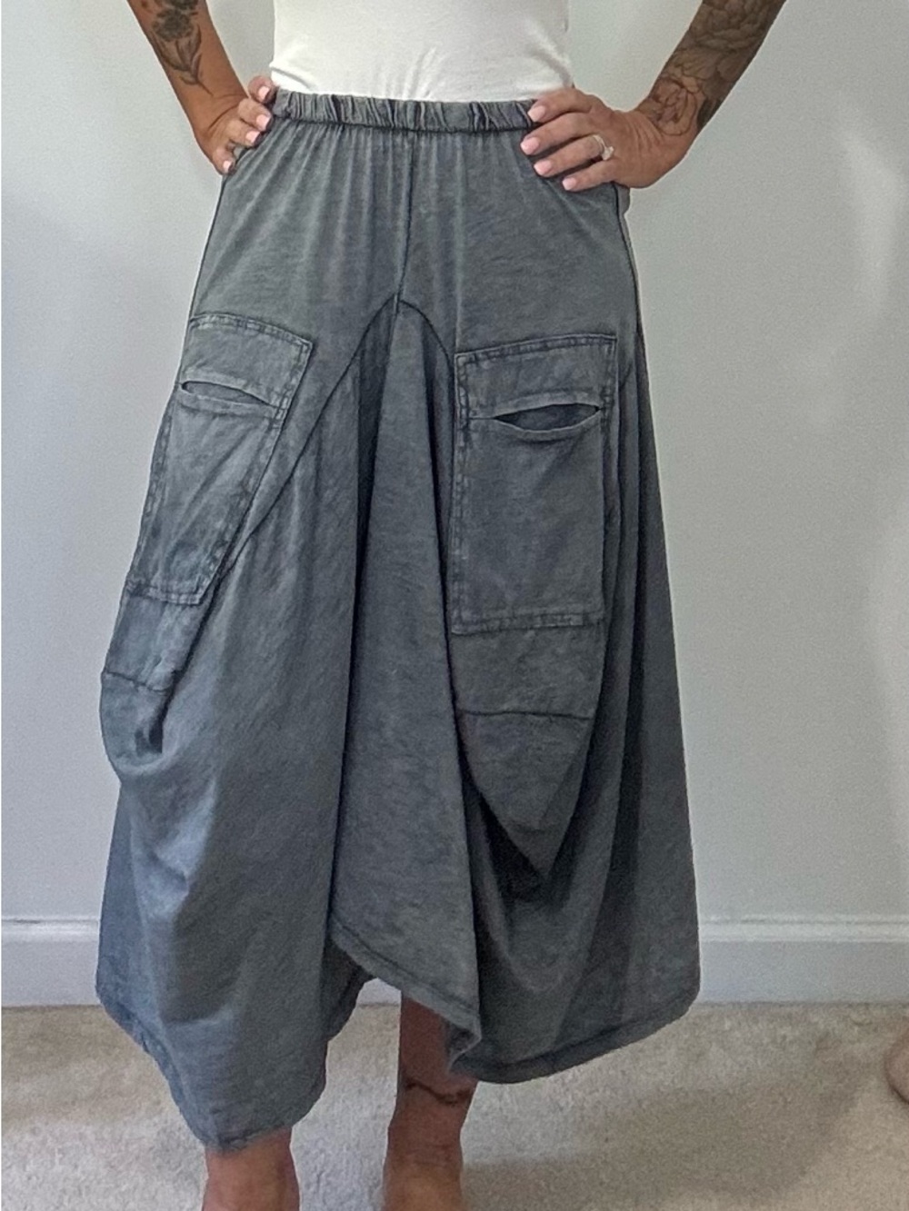 Tempo Paris Washed Slate Bubble Skirt